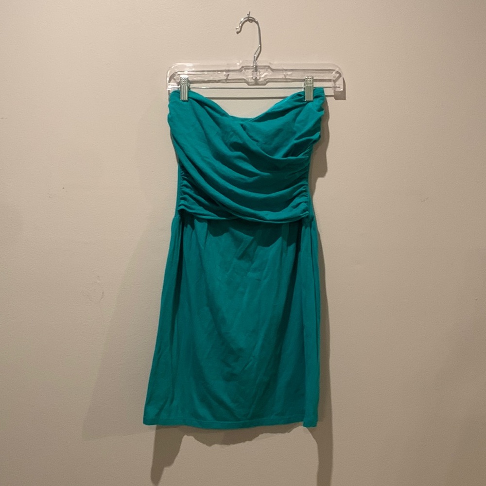 VS bra top strapless dress. Teal. Size petite small. Worn and washed once.